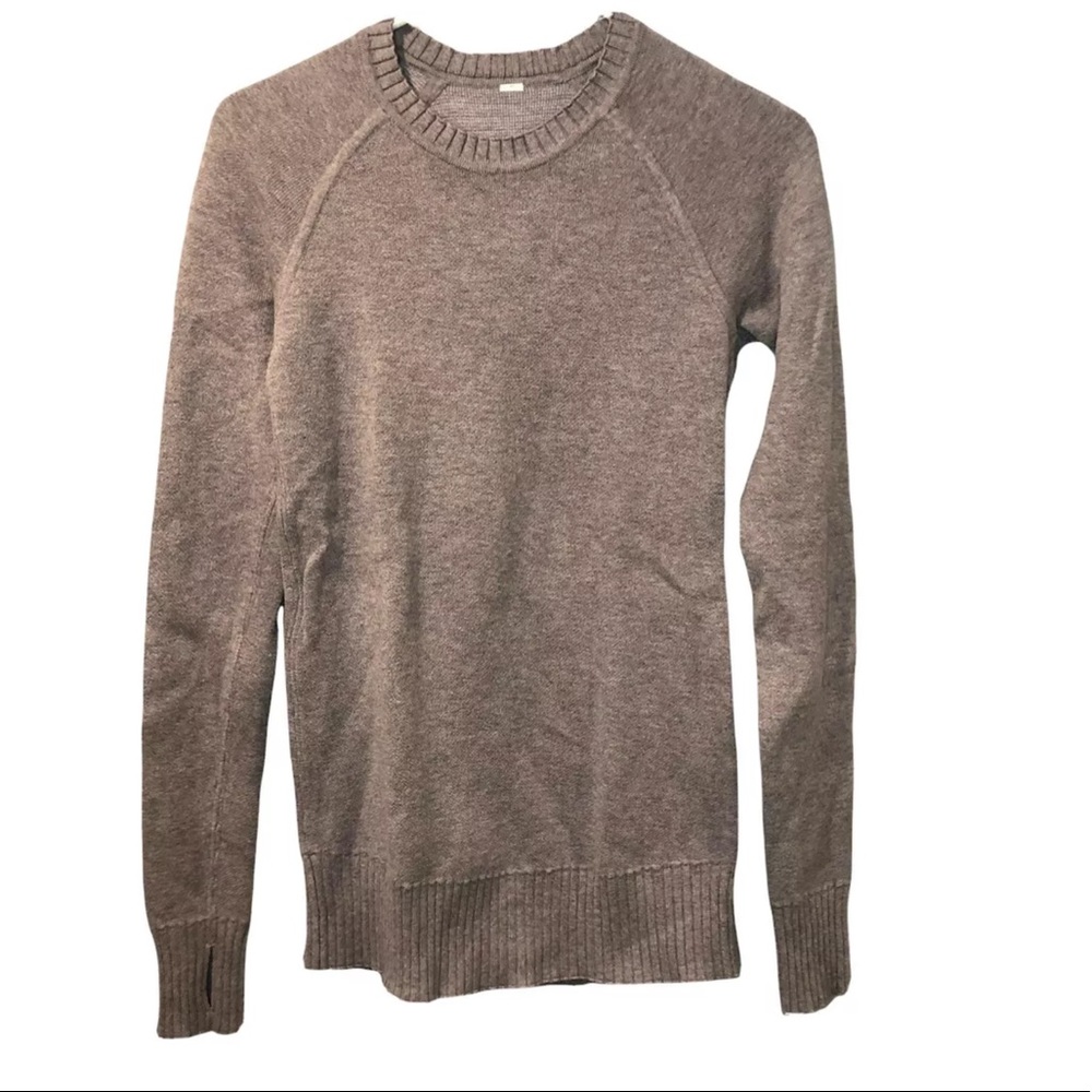 LULULEMON Still Lotus Reversible Sweater Womens Size XS Heathered Mulberry Lilac